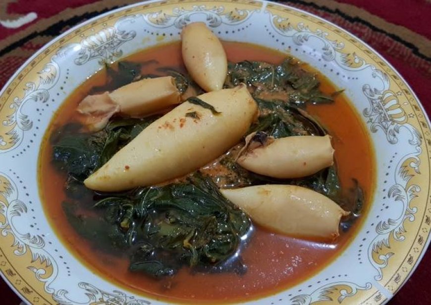 Cumi Masak Daun Singkong