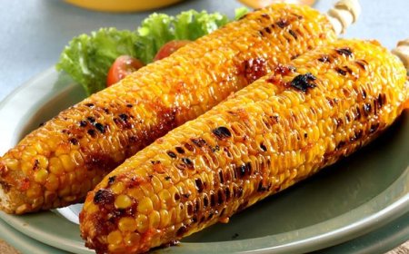 Brokoli dan jagung bakar dengan mentega