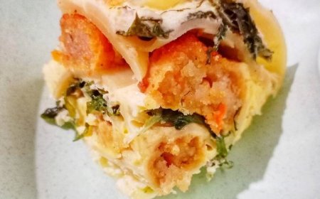 Labu kuning dan bayam lasagna