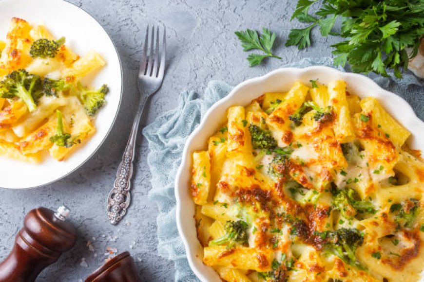 Brokoli gratin dengan saus keju