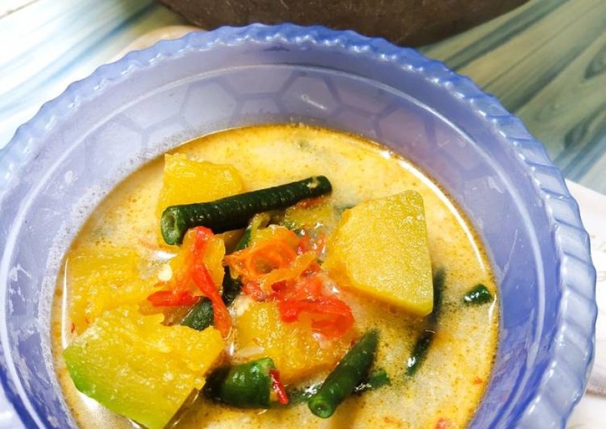 Labu kuning dan kacang panjang soup