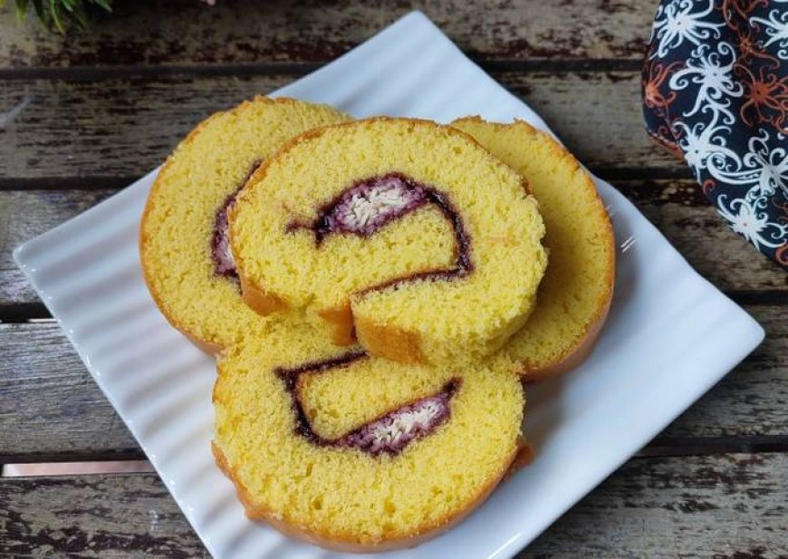 Bolu Gulung Blueberry Cheesecake