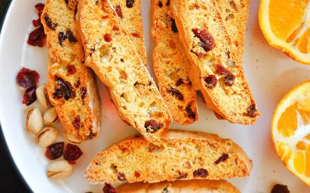 Biscotti almond dan cranberry orange