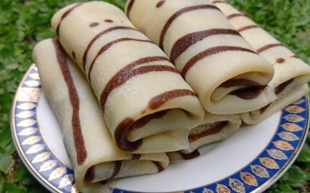 Kue Dadar Gulung Kacang Hijau Cokelat