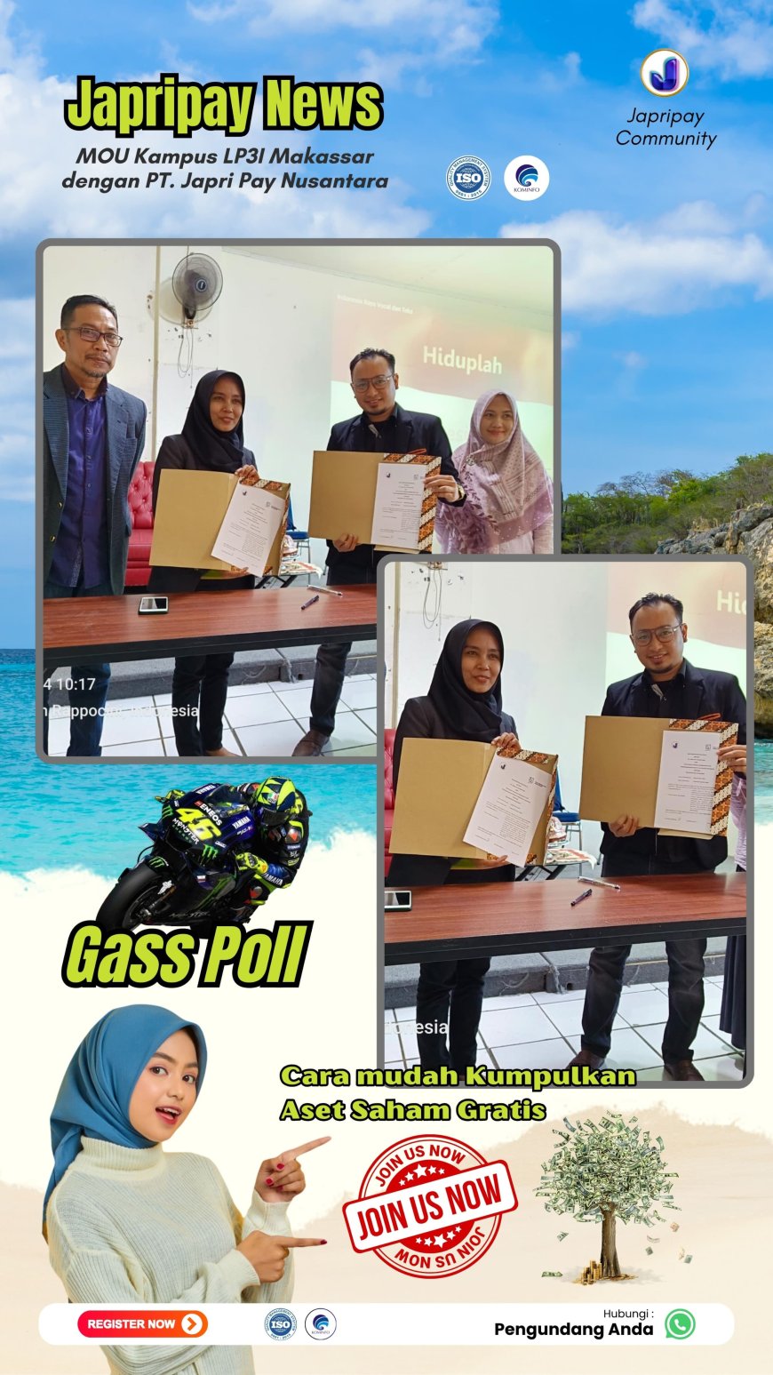 MOU Kampus LP3I  dengan PT. Japri Pay Nusantara