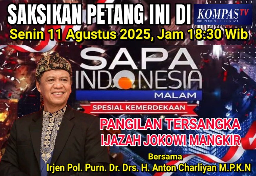Irjen Pol (Purn) Anton Charliyan Jadi Narasumber Sapa Indonesia Malam Edisi Kemerdekaan