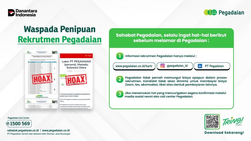 Waspada Penipuan Lowongan Kerja, Pegadaian Kanwil X Jawa Barat Imbau Masyarakat Jabar Lebih Selektif
