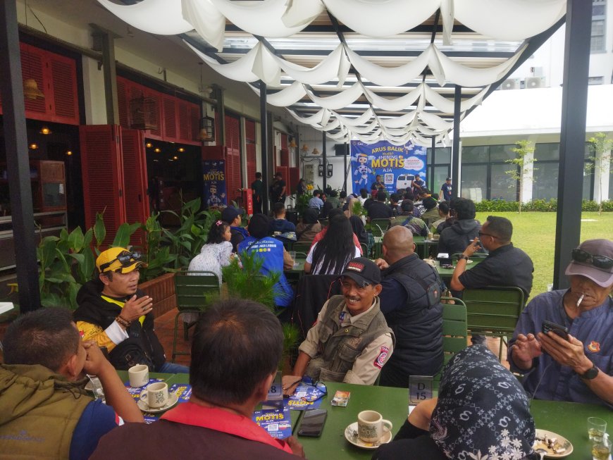 Gelar Sosialisasi 'Mudik? #NEBENGMOTISAJA', Tim Sosialisasi MOTIS Ajak Ojol dan Komunitas Mudik Aman