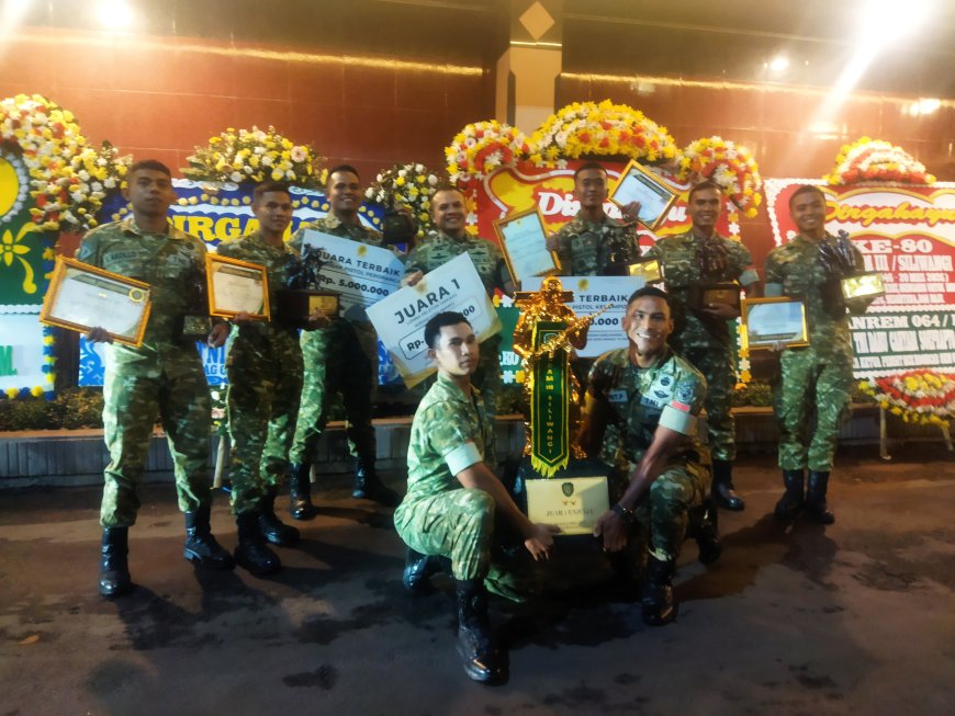 Sabet Juara Umum Tontangkas HUT ke-80 Kodam III/Siliwangi, Yonif 312/Kala Hitam Terima Penghargaan dan Hadiah Rp50 Juta