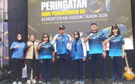 Semarak Hari Pengayoman Ke-81, Kanwil Kemenkum Jabar Gelar Fun Walk, Plogging, dan Layanan Publik Terpadu