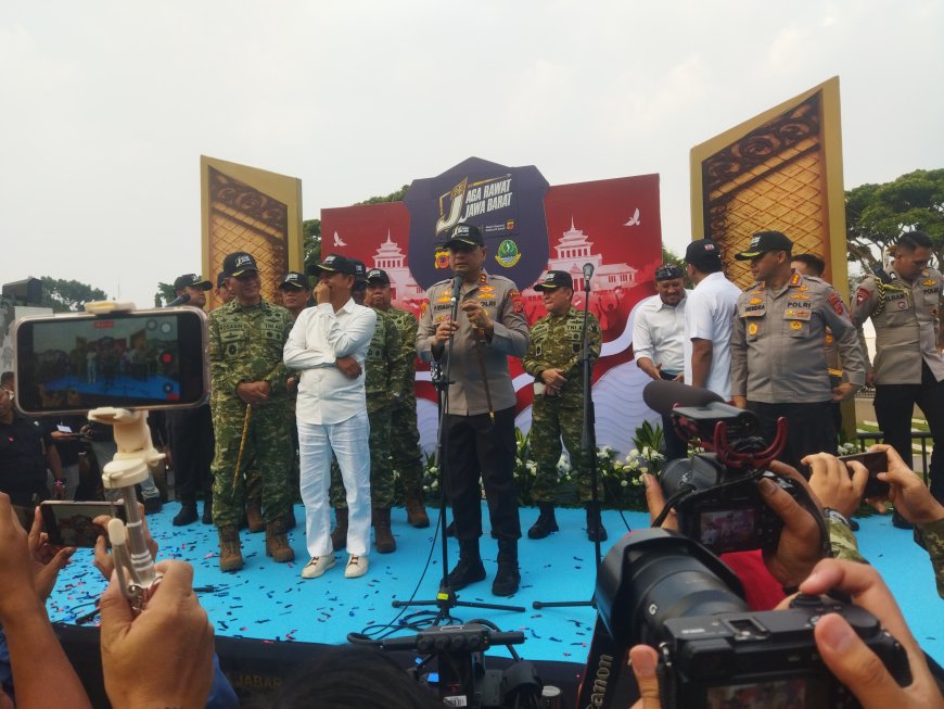 Polda Jabar dan Forkopimda Gelar Apel Kebangsaan 'Jaga Rawat Jawa Barat' di Monumen Perjuangan