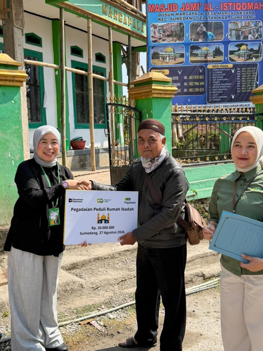 PT Pegadaian (Persero) Kanwil X Jawa Barat Salurkan Bantuan melalui Program 'Pegadaian Peduli Rumah Ibadah'